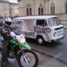 La Kombi hoy en Valparaíso después de la marcha.